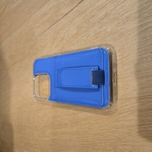 Blue patent leather Walli case for iPhone 15 Pro (It's Cerulean)